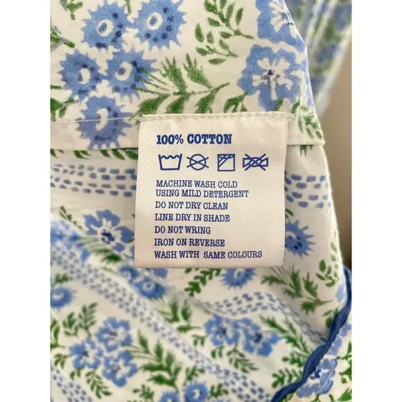 Pink City Prints Cotswolds Blue Border Evelyn Midi Block Tiered Dress Tuckernuck - Picture 10 of 11